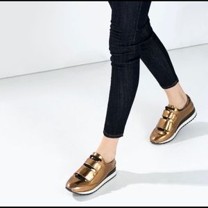 ZARA Gold Sneakers